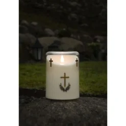 Hautakynttilä Konstsmide, IP44, 3D, paristokäyttöinen, 14.8cm, eri värejä