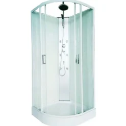 Hierova suihkukaappi Harma White Onyx, 85x85x225cm, valkoinen profiili, kirkas lasi