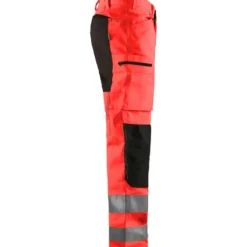 Huomiohousut Blåkläder 1585 Highvis Stretch, huomiopunainen/musta