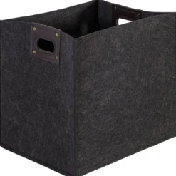 Huopalaatikko Home4You MAX FELT-4 28x22x28 cm, tummanharmaa, kahvoilla