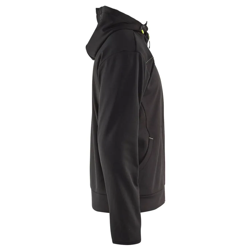 Huppari Blåkläder 3363 vetoketjulla, musta/keltainen