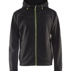 Huppari Blåkläder 3363 vetoketjulla, musta/keltainen