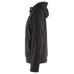 Huppari Blåkläder 3363 vetoketjulla, musta/keltainen