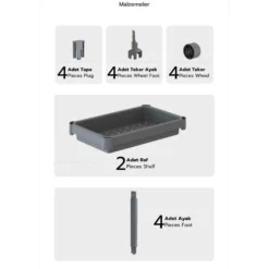 Hylly pyörillä Linento Furniture TKRLKKT-2K-2, 23x36x40cm, 2kpl, eri värejä