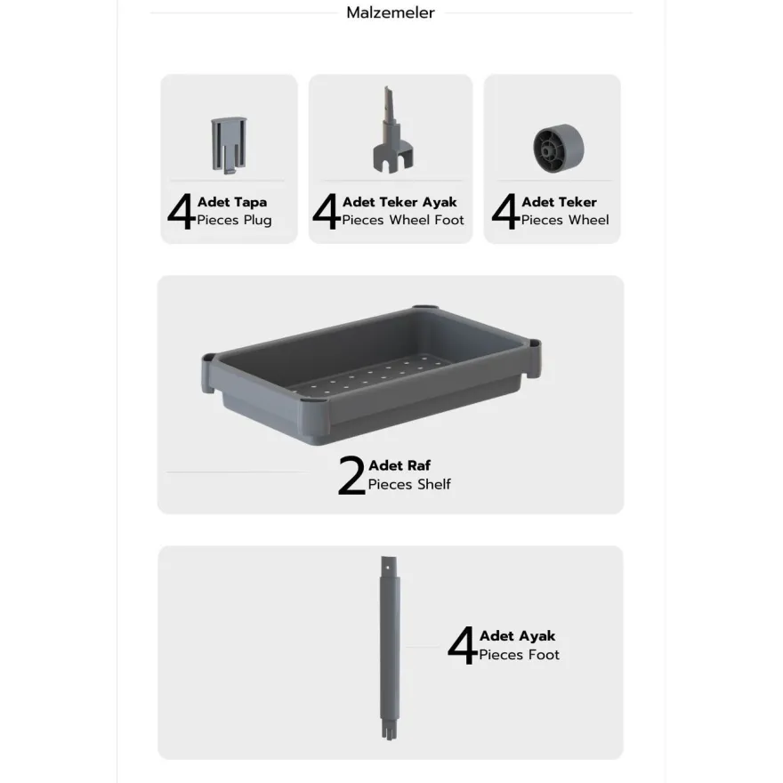 Hylly pyörillä Linento Furniture TKRLKKT-2K-2, 23x36x40cm, 2kpl, eri värejä
