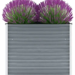 Istutuslaatikko galvanoitu teräs 100x40x77 cm harmaa