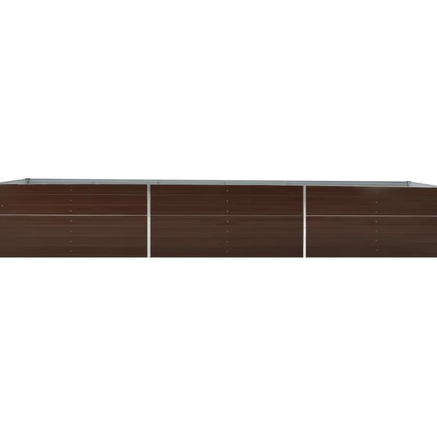 Istutuslaatikko galv. teräs 480x80x45 cm ruskea