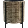 Istutuslaatikko Home4You WICKER jalustalla Ø39xK45 cm, vaaleanruskea