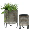 Istutuslaatikko Home4You WICKER Ø25xK35 cm, beige-harmaa