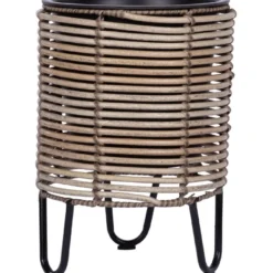 Istutuslaatikko Home4You WICKER Ø25xK35 cm, beige-harmaa