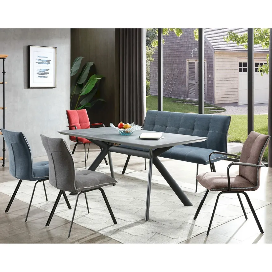 Jatkettava ruokapöytä Home4You 160/220x90cm, Eddy-2 harmaa