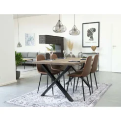 Jatkettava ruokapöytä House Nordic Toulon, ruskea