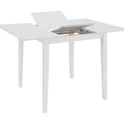 Jatkettava ruokapöytä valkoinen (80-120)x80x74 cm mdf