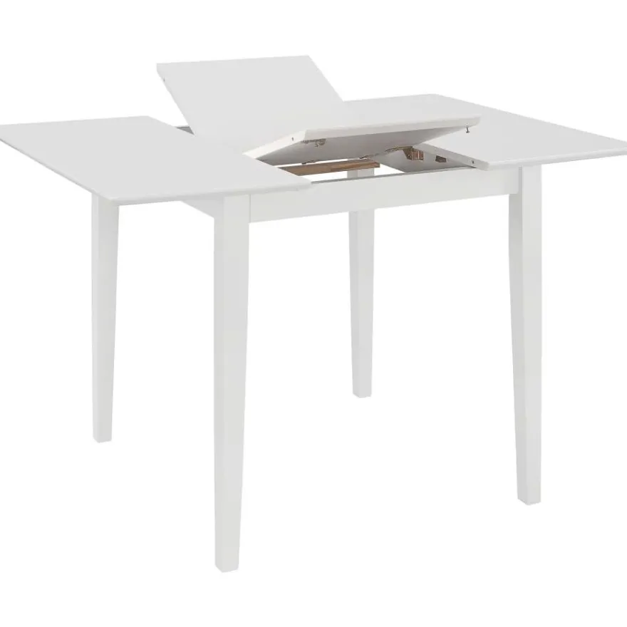 Jatkettava ruokapöytä valkoinen (80-120)x80x74 cm mdf