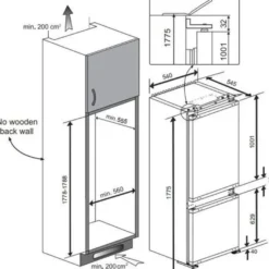 Jääkaappipakastin Beko BCSA285K4SN, integroitava, 54cm, 193/78 l, valkoinen