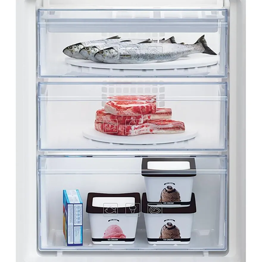 Jääkaappipakastin Beko BCSA285K4SN, integroitava, 54cm, 193/78 l, valkoinen
