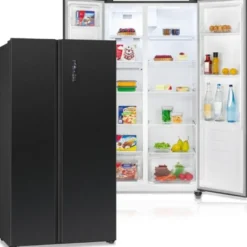 Jääkaappipakastin Bomann SBS7344SIX Side by Side French Door, 90cm, 291/151 l, musta