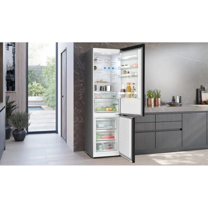 Jääkaappipakastin Siemens iQ300 KG39NXXCF 60cm, 280/119 l, musta teräs
