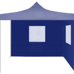 Juhlateltta kokoontaittuva, 2 sivuseinää, 2x2m, teräs, sininen