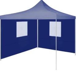 Juhlateltta kokoontaittuva, 2 sivuseinää, 2x2m, teräs, sininen
