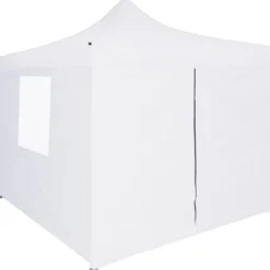 Juhlateltta kokoontaittuva, 4 sivuseinää, 2x2m, teräs, valkoinen