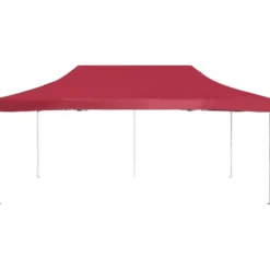 Juhlateltta kokoontaittuva, alumiini, 6x3m, viininpunainen