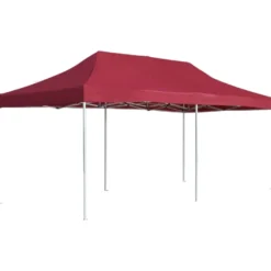Juhlateltta kokoontaittuva, alumiini, 6x3m, viininpunainen