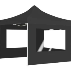 Juhlateltta kokoontaittuva seinillä alumiini 2x2 m antrasiitti (48932)