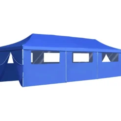 Juhlateltta Pop-up kokoontaitettava, 8 sivuseinää, 3x9m, sininen