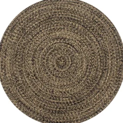 Juuttimatto, Ø150cm, käsinkudottu, musta/luonnollinen kuvio