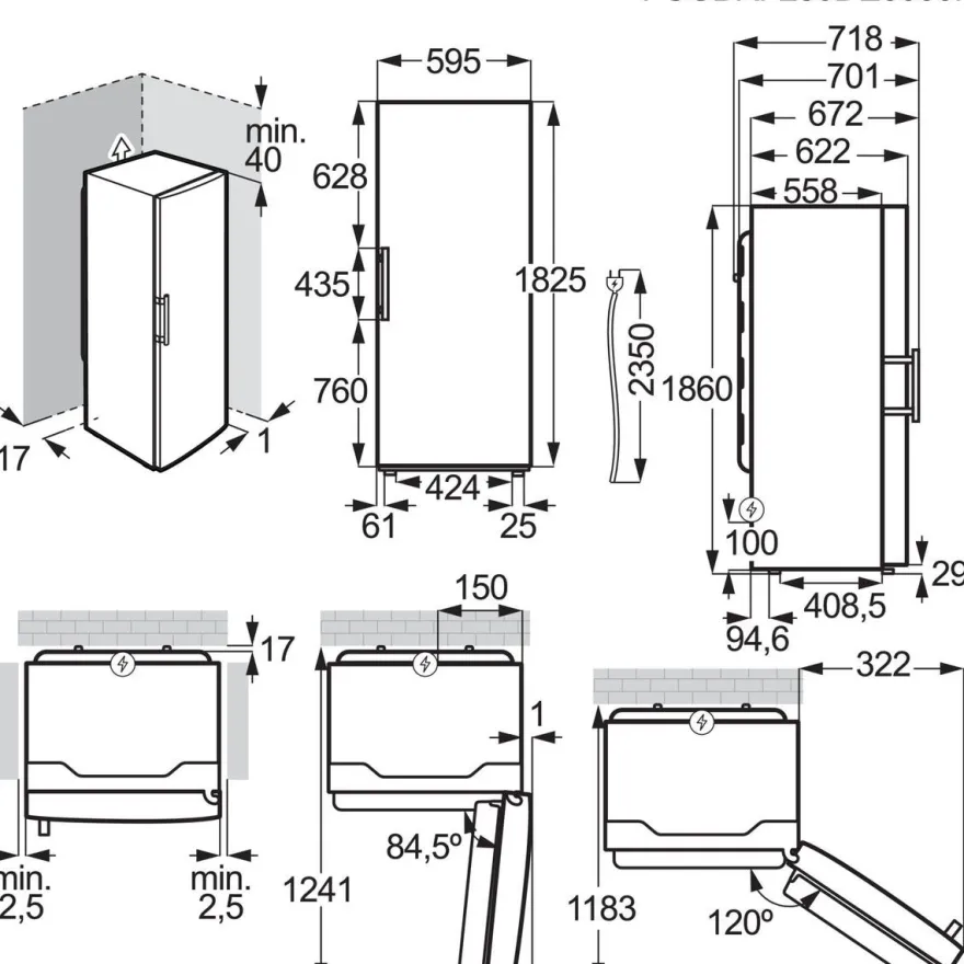 Kaappipakastin Electrolux Series 600 l,UT6NE28U1 60cm, teräs