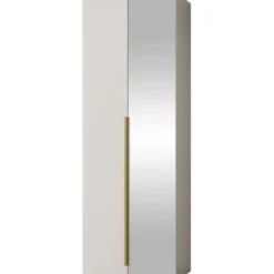 Kaksiovinen vaatekaappi Nomla Kerkin 2D, peilillä, 70x200cm, beige