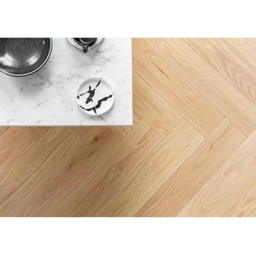 Kalanruotoparketti Tarkett Segno Tammi Blonde, harjattu, öljyvahattu, vasen