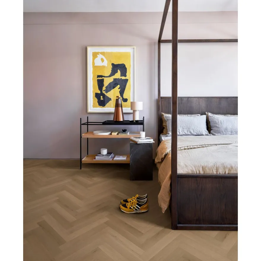 Kalanruotovinyyli Kährs Sensation Herringbone, KL34, kosteudenkestävä, integroitu askeläänieriste