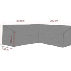 Kalustesuoja kulmasohvalle Brafab, 260/335x105cm, hengittävä, musta, Verkkokaupan poistotuote