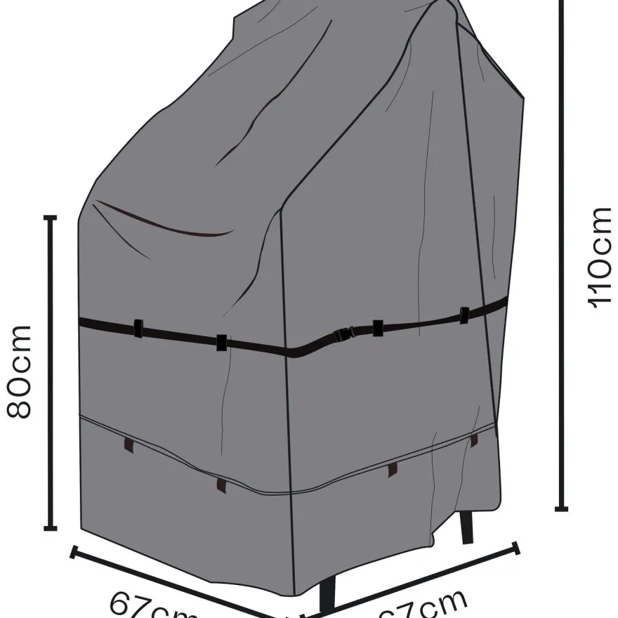 Kalustesuoja pinottaville tuoleille Brafab, 67x67x110cm, hengittävä, musta