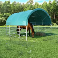 Karjateltta PVC 3,7x3,7 m vihreä
