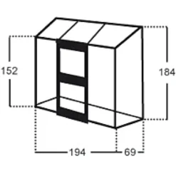 Kasvihuone Altan 1,3m², lasilla
