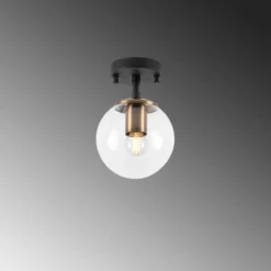 Kattovalaisin Linento Lighting Atmaca, musta/messinki