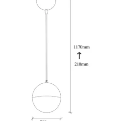 Kattovalaisin Linento Lighting Bastos, Ø20cm, messinki
