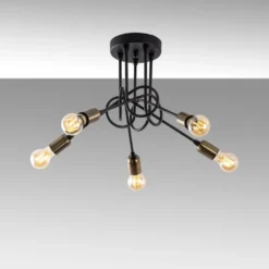 Kattovalaisin Linento Lighting Viraj, 5-osainen, musta/pronssi