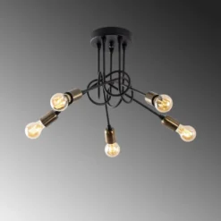 Kattovalaisin Linento Lighting Viraj, 5-osainen, musta/pronssi