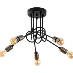Kattovalaisin Linento Lighting Viraj, 5-osainen, musta/pronssi