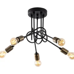 Kattovalaisin Linento Lighting Viraj, 5-osainen, musta/pronssi
