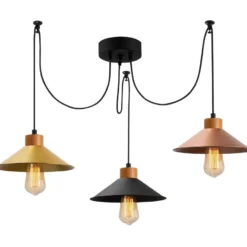 Kattovalaisin Linento Lighting Manavgat, 3-osainen, kulta/kupari/musta