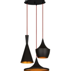 Kattovalaisin Linento Lighting Elmas, 3-osainen, pyöreä, musta