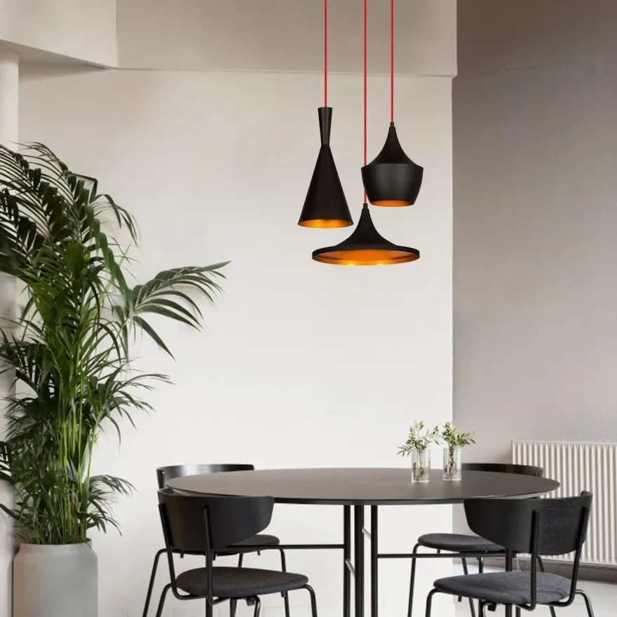 Kattovalaisin Linento Lighting Elmas, 3-osainen, pyöreä, musta