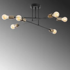 Kattovalaisin Linento Lighting Fleur, 6-osainen, musta/pronssi