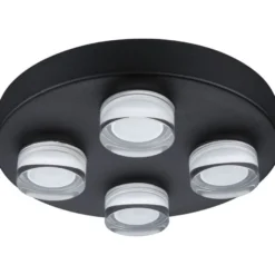 Kattovalaisin Paulmann Kame, Ø25cm, IP44, 3000K, 4x2000lm, 230V, 4x4.2W, signaalimusta
