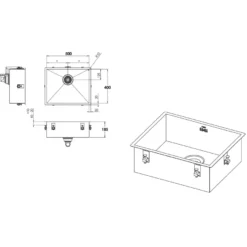 Keittiöallas BARONGA BAR50vi, 500x400mm, rst